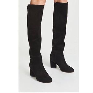 Stuart Weitzman “Eloise” Black Suede Knee High Boots, Size 8.5